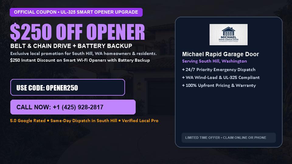 Michael Rapid Garage Door $250 OFF Premium LiftMaster Opener Installation in South Hill, WA