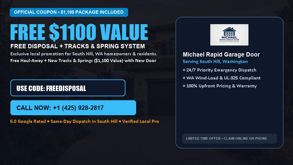 Michael Rapid Garage Door FREE Haul-Away & Heavy-Duty Tracks with New Door in South Hill, WA